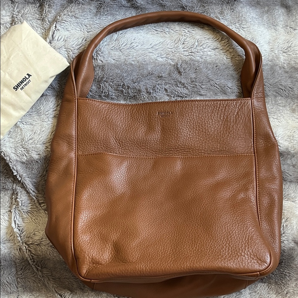 Shinola Cass Hobo Leather Shoulder Bag